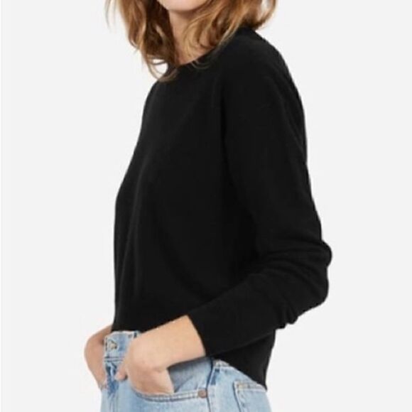 & NEW Everlane The Cashmere Crew Sweater Black Small - Picture 3 of 6